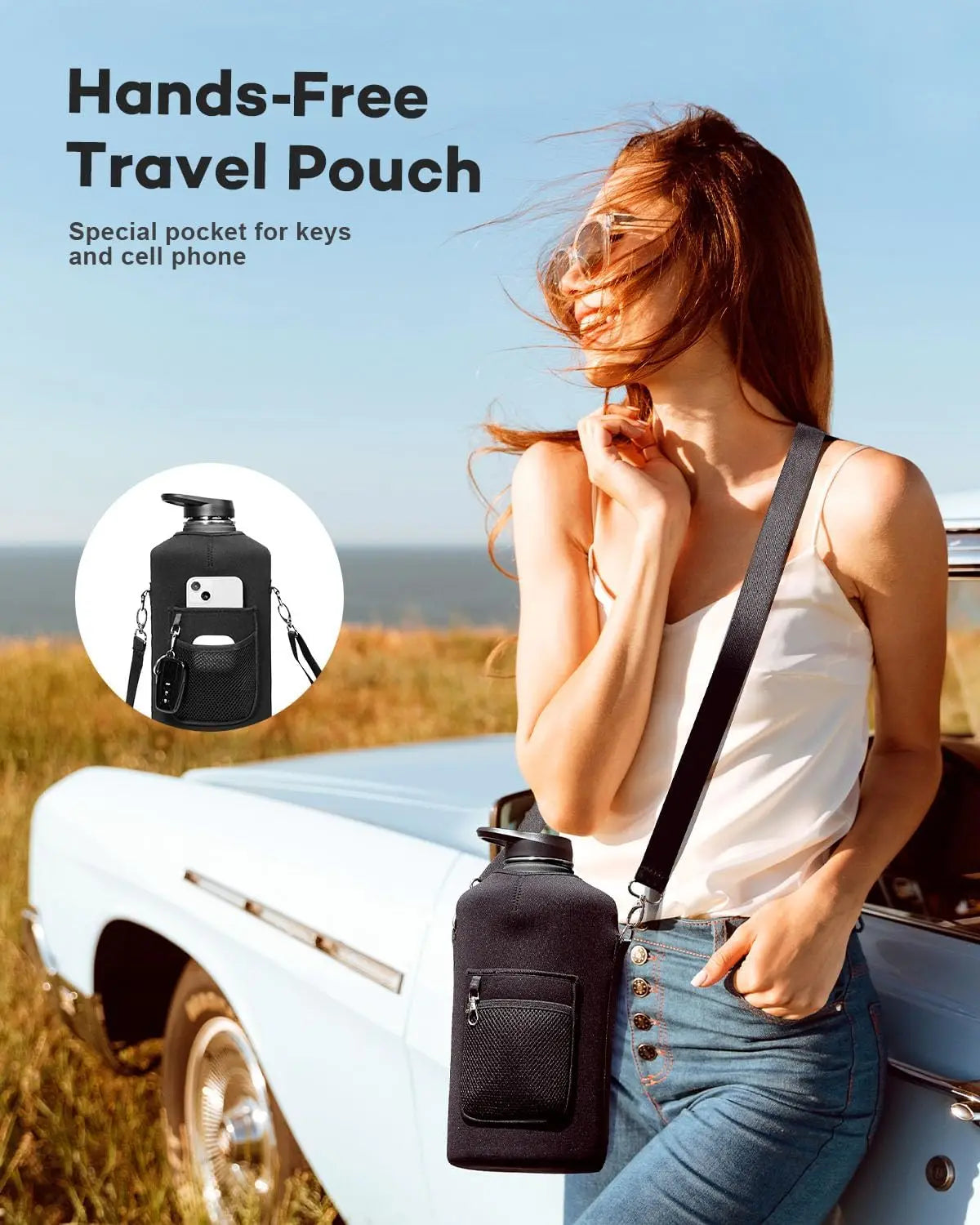 Heavy-Duty 1 Gallon Stainless Steel Water Bottle with Straw, Lid, and Handle, 128oz Insulated Travel Jug, Leakproof Metal Flask,