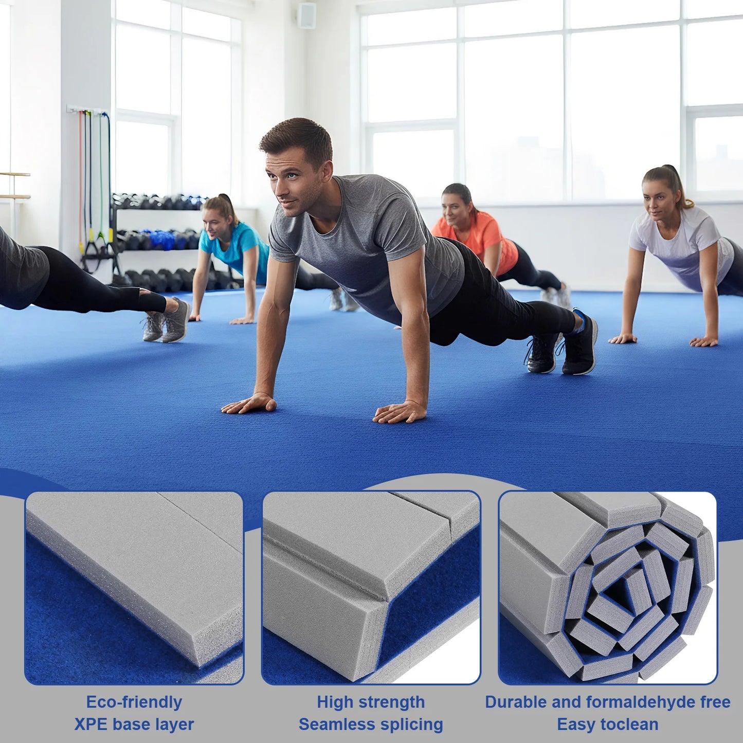 MOJOYCE Folding Gymnastics Mat With Grippy Surface For Home Fitness