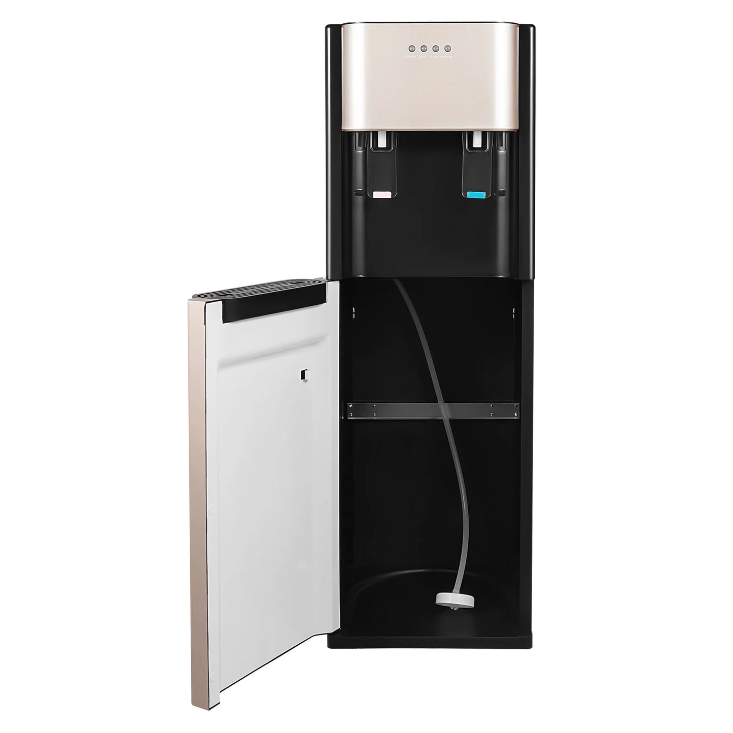13°-90° Bottom Loading Water Dispenser Hot Cold Freestanding Water Cooler 304 Stainless Steel Liner Easy Lower Bottle Replace Multi Overheat Dry Burn Protection Detachable Drip Tray Long Power Cord For Home Office Hotel Gym