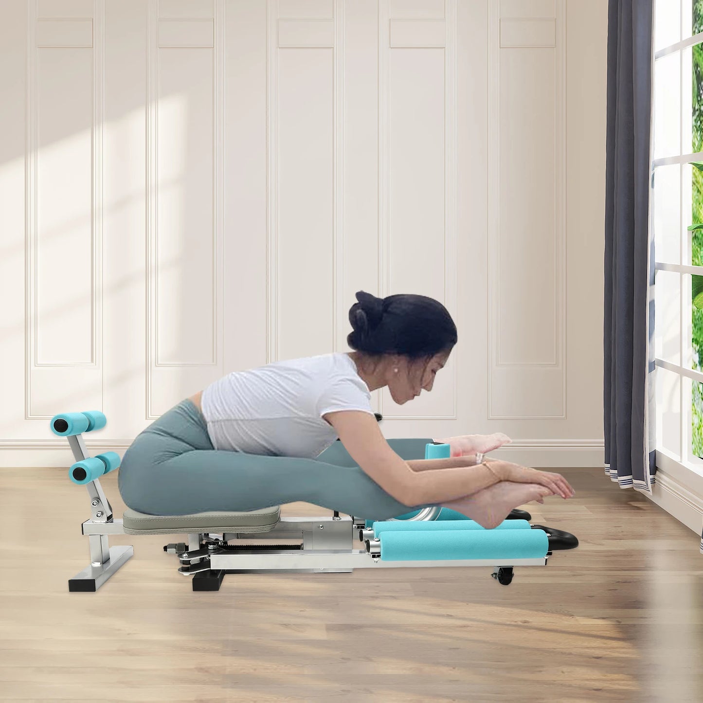 Leg Stretcher Machine, 0-210° Adjustable Split Machine for Flexibility Leg Stretching, 330.7lbs Heavy Duty Home Gym Equipment for Dance Yoga Martial Arts