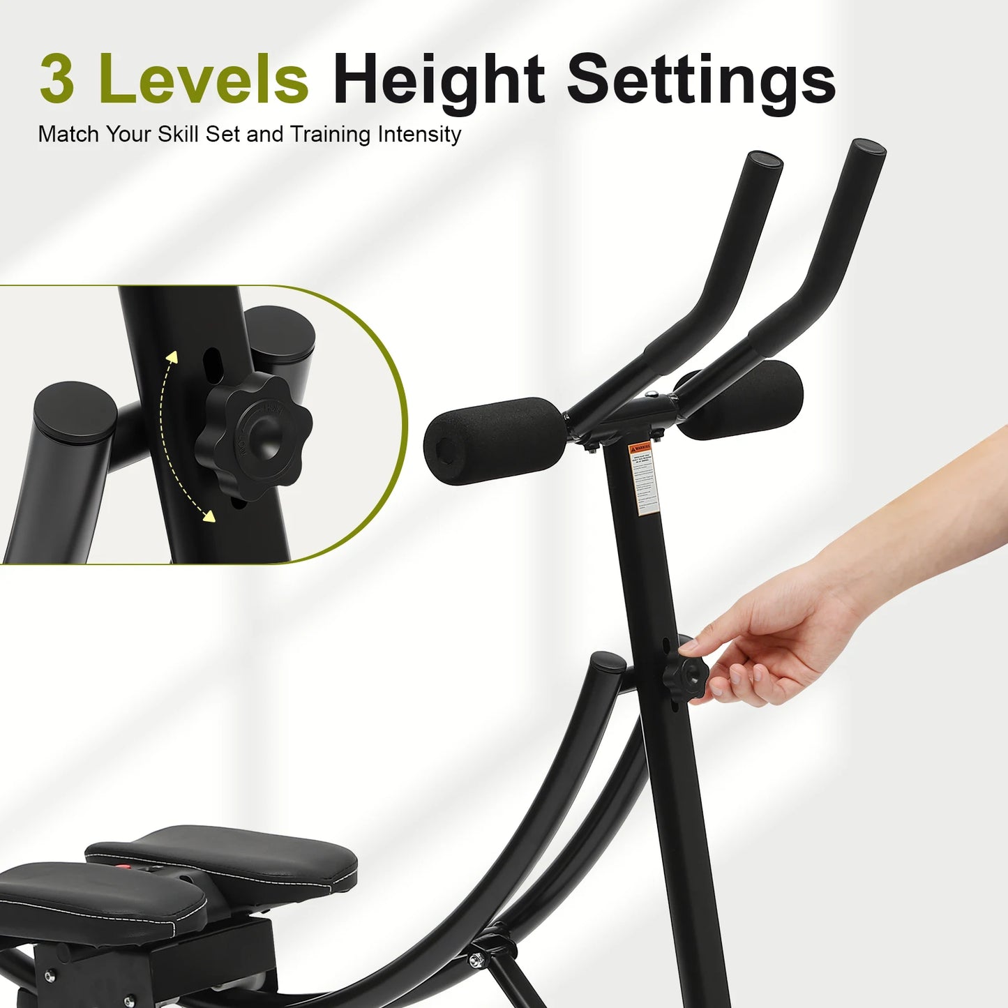 Machine for Home Gym Abdominal Whole Body Workout Machine, Fitness Waist Cruncher Core Toner Shaper with LED Monitor Core Strength Training Equipment, Black