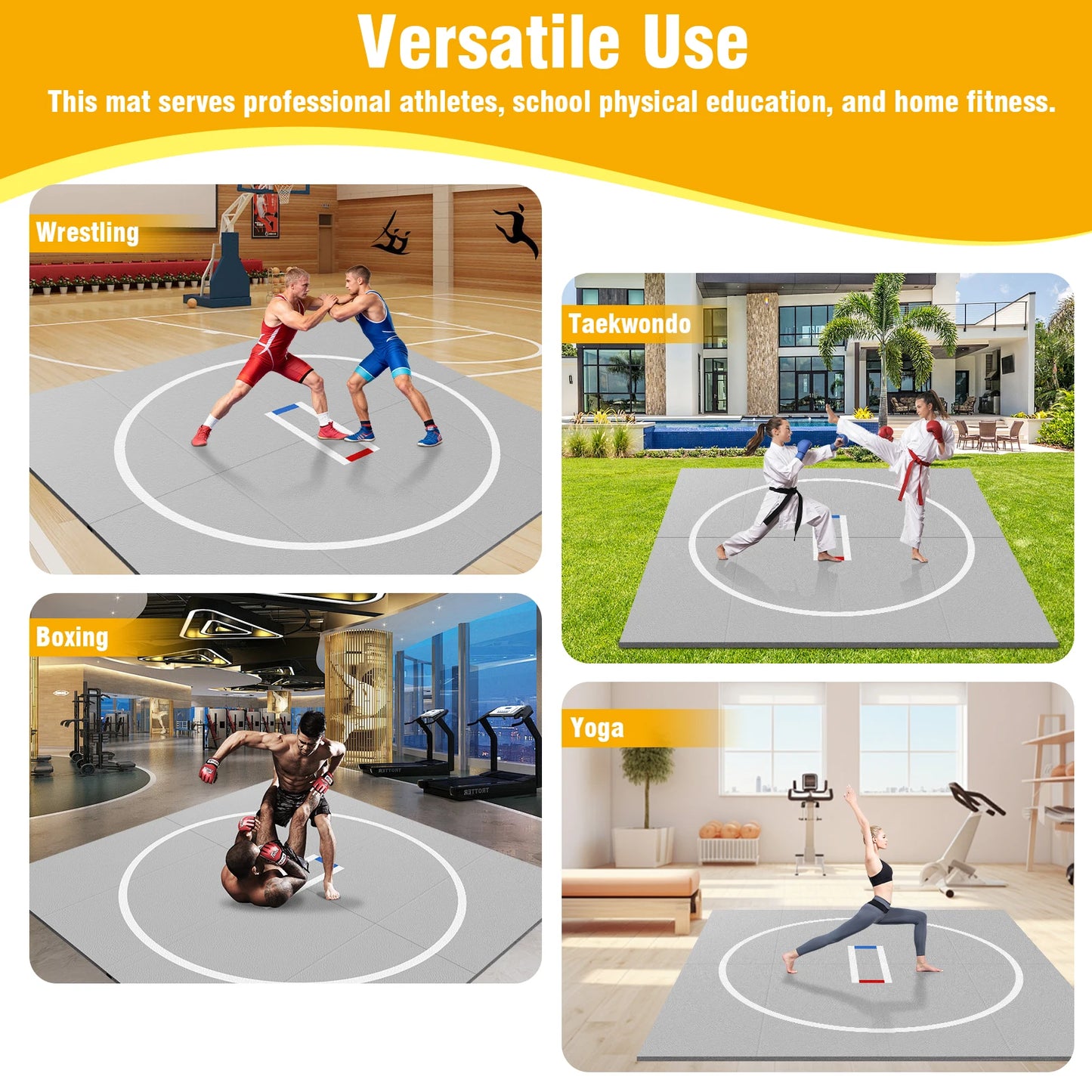 MOJOYCE Roll Up Wrestling Mat Anti Slip For Grappling And Judo