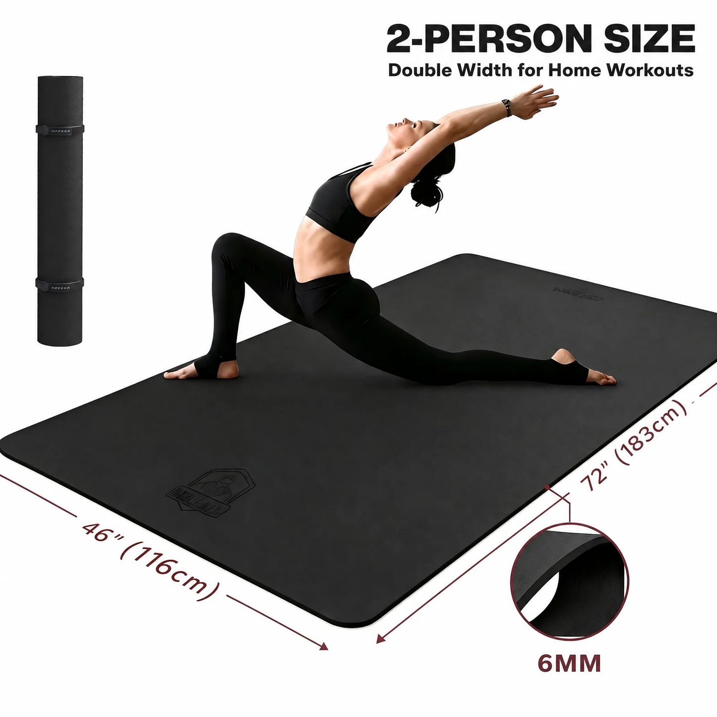 HAPBEAR Yoga Mat Non Slip Eco Friendly TPE Pilates Workout