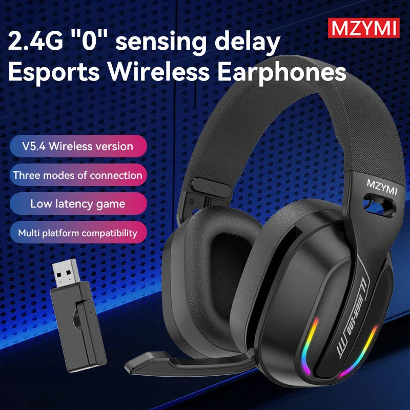 GT100 Wireless Gaming Headset 2.4GHz Bluetooth Headphones With Mic For PS4 PS5