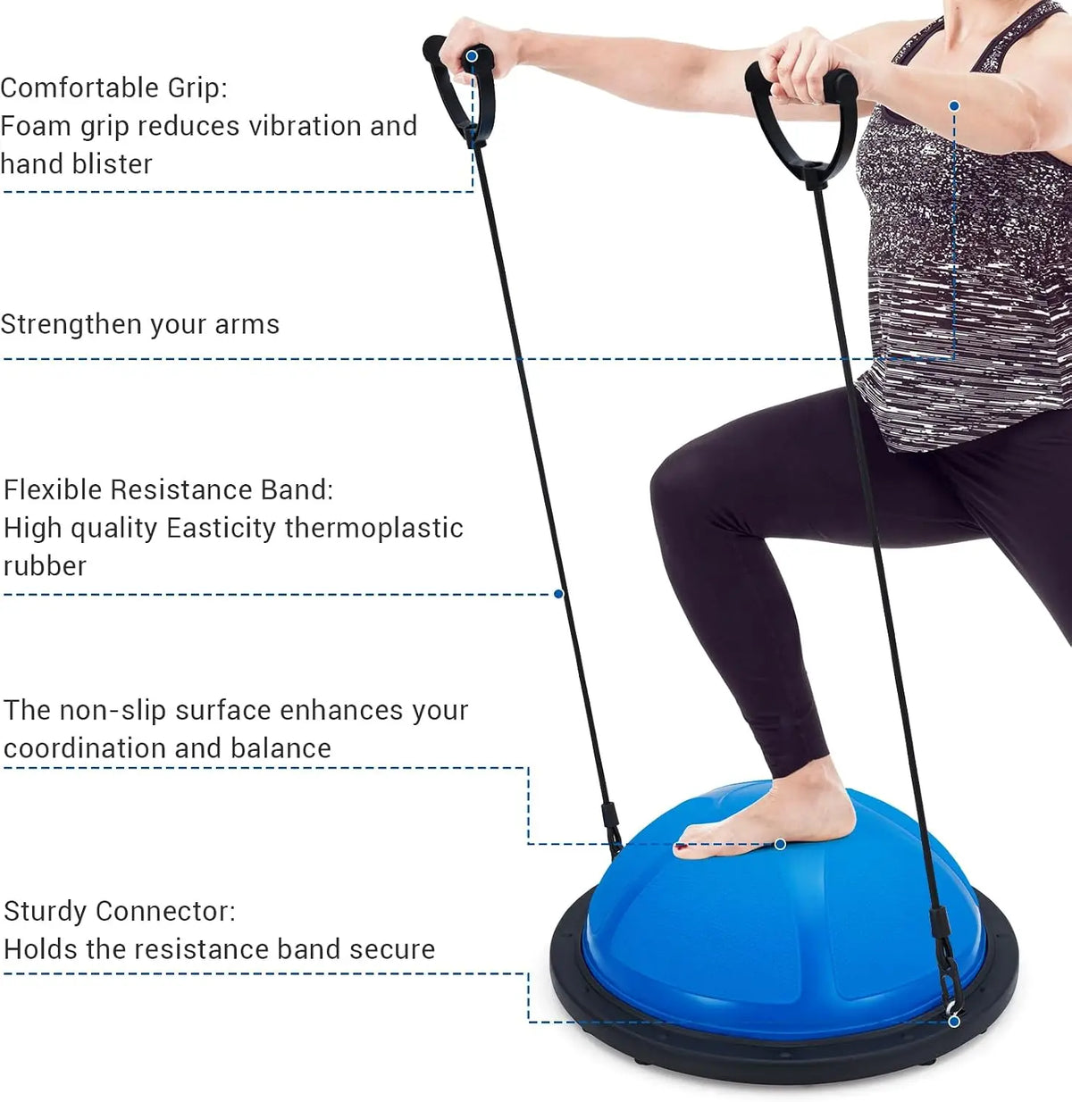 Half Balance Ball Trainer for Core Workouts and Home Fitness