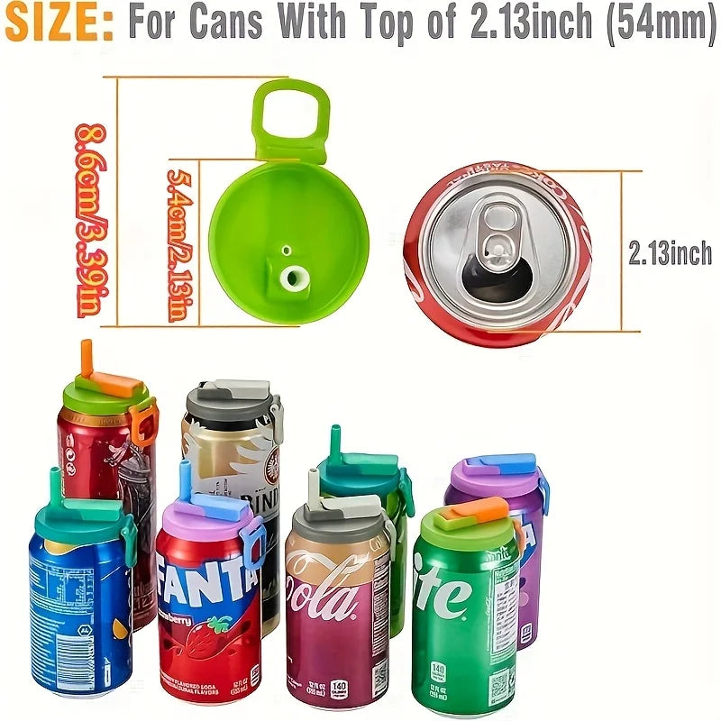 Reusable Can Lid With Straw For Beverages And Soft Drinks