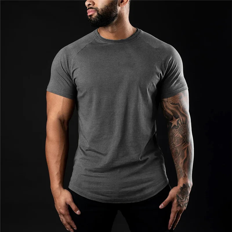 Plain Gym T Shirt Women Cotton Short Sleeve O Neck Slim Fit