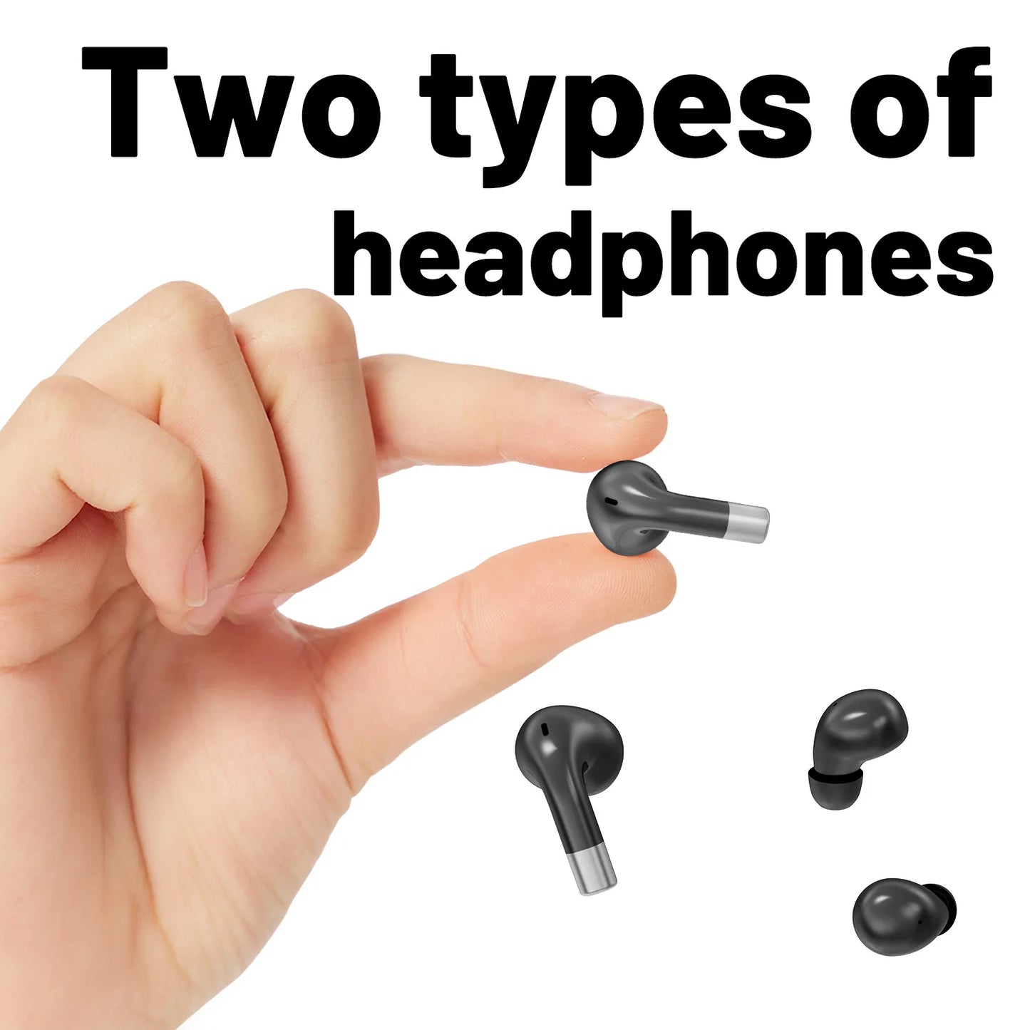 2in1 Wireless Headphones Bluetooth Earphones, Mini Sleeping Earbuds, Dual Sound Bass HIFI 4D Effects Headset, Intelligent Noise Reduction Wireless Earphone, Office, Leisure, Sports, Sleep, Essential Partners, Ultra Long Batte