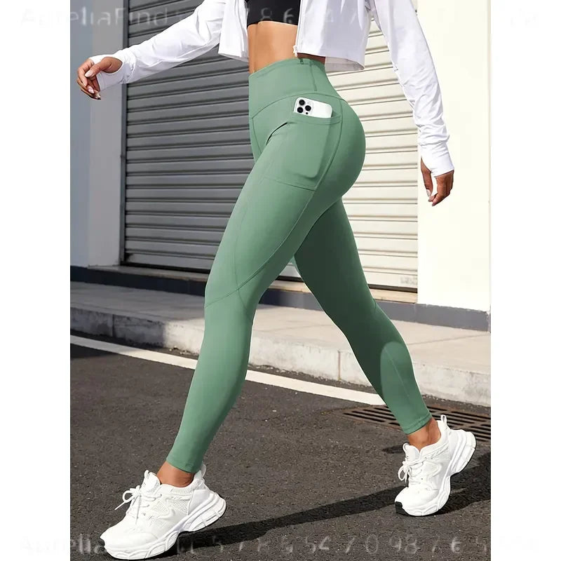 Women's High Waist Yoga Leggings With Side Pockets For Workouts
