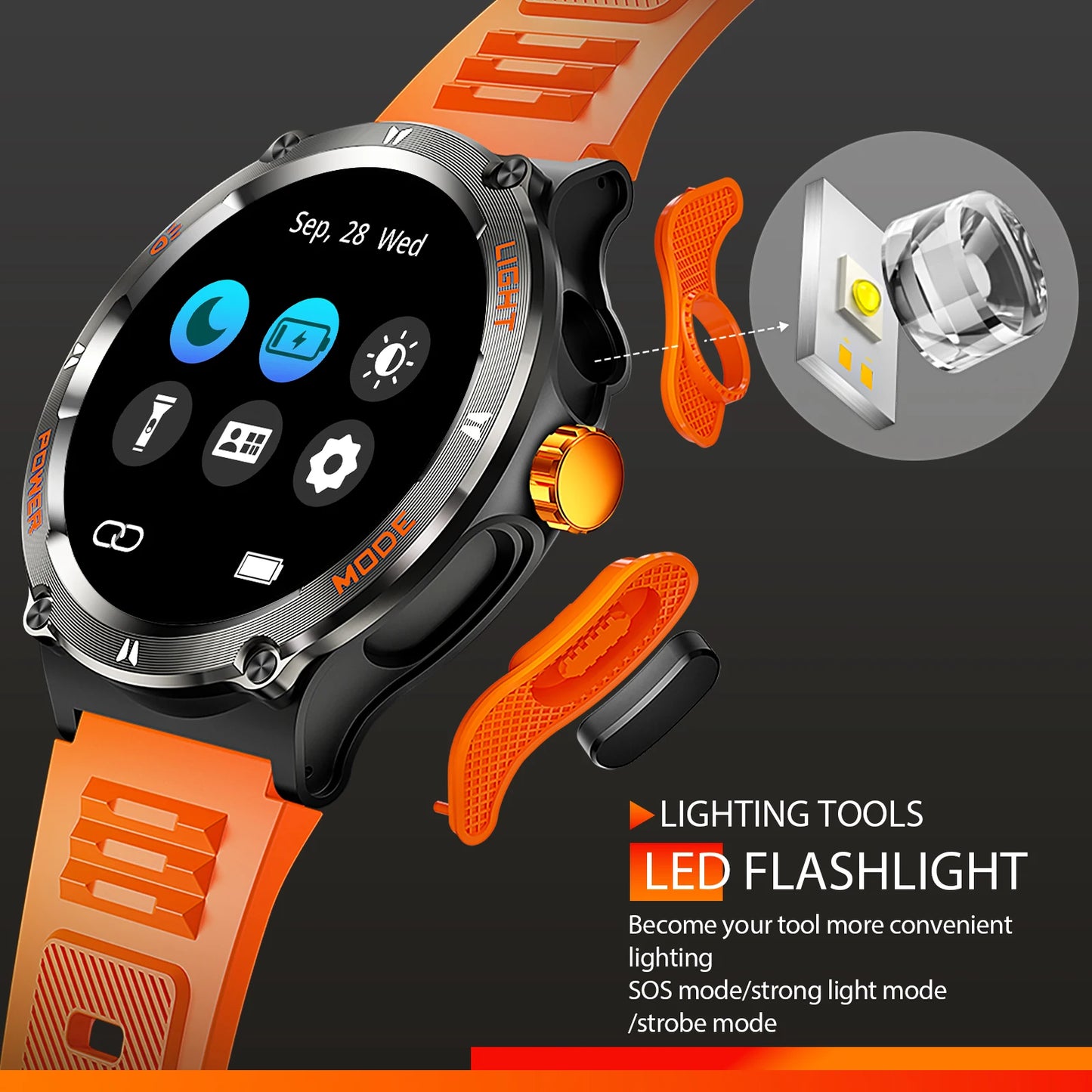 EIGIIS KT76 Smart Watch 3ATM Waterproof With Compass
