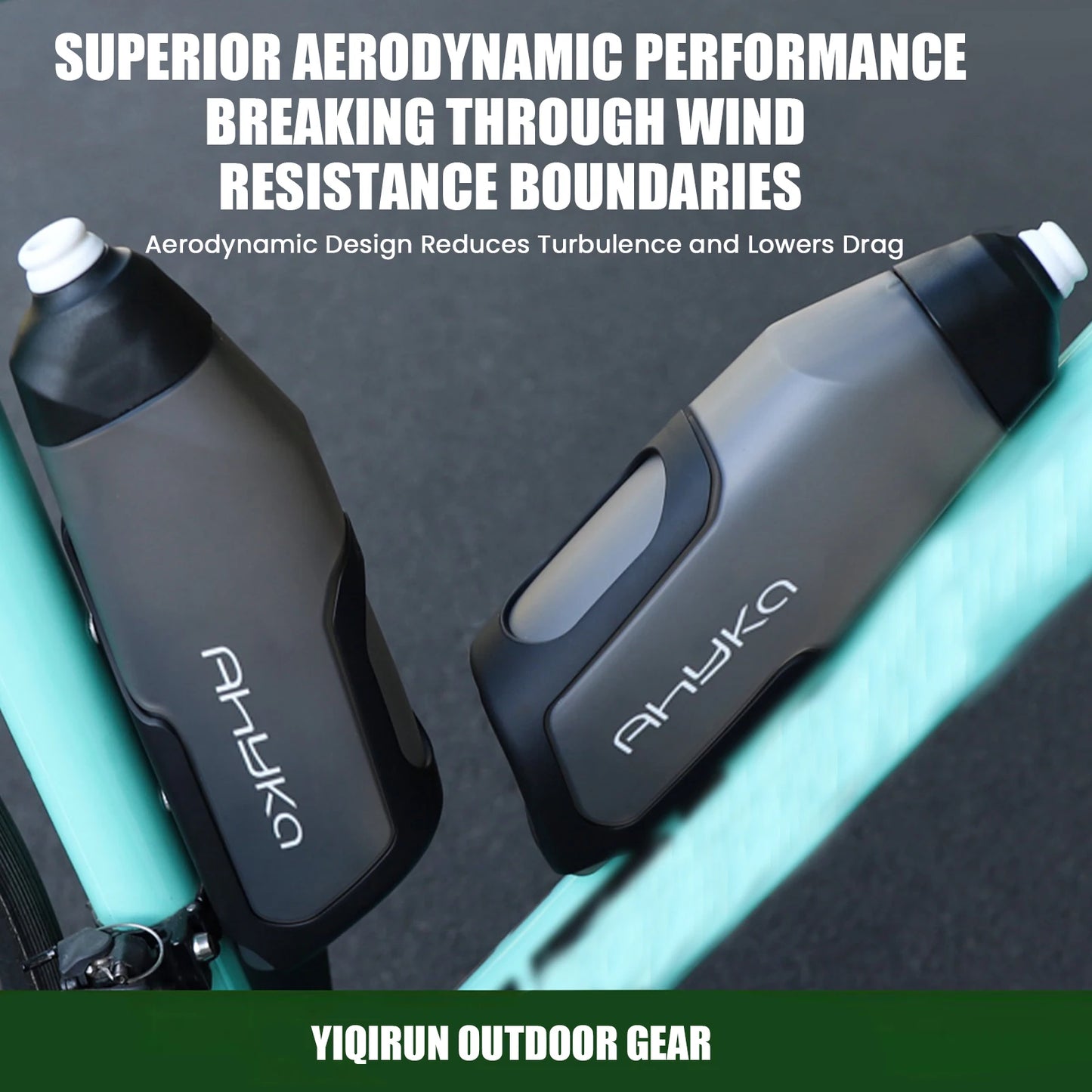 Aerodynamic Bicycle Water Bottle With Down Tube Mount