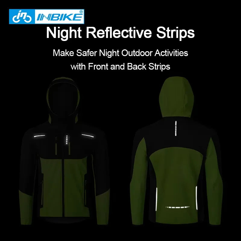 INBIKE Men's Windproof Waterproof Thermal Cycling Jacket With Reflective Stripes