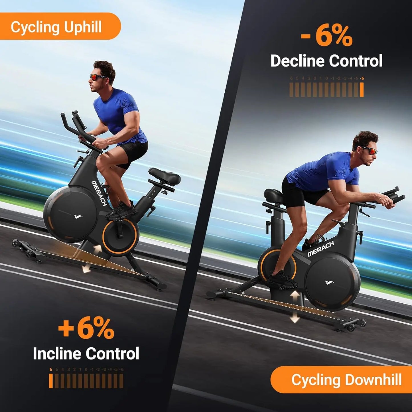 Exercise Bike With Incline And Decline, Automated Magnetic Resistance