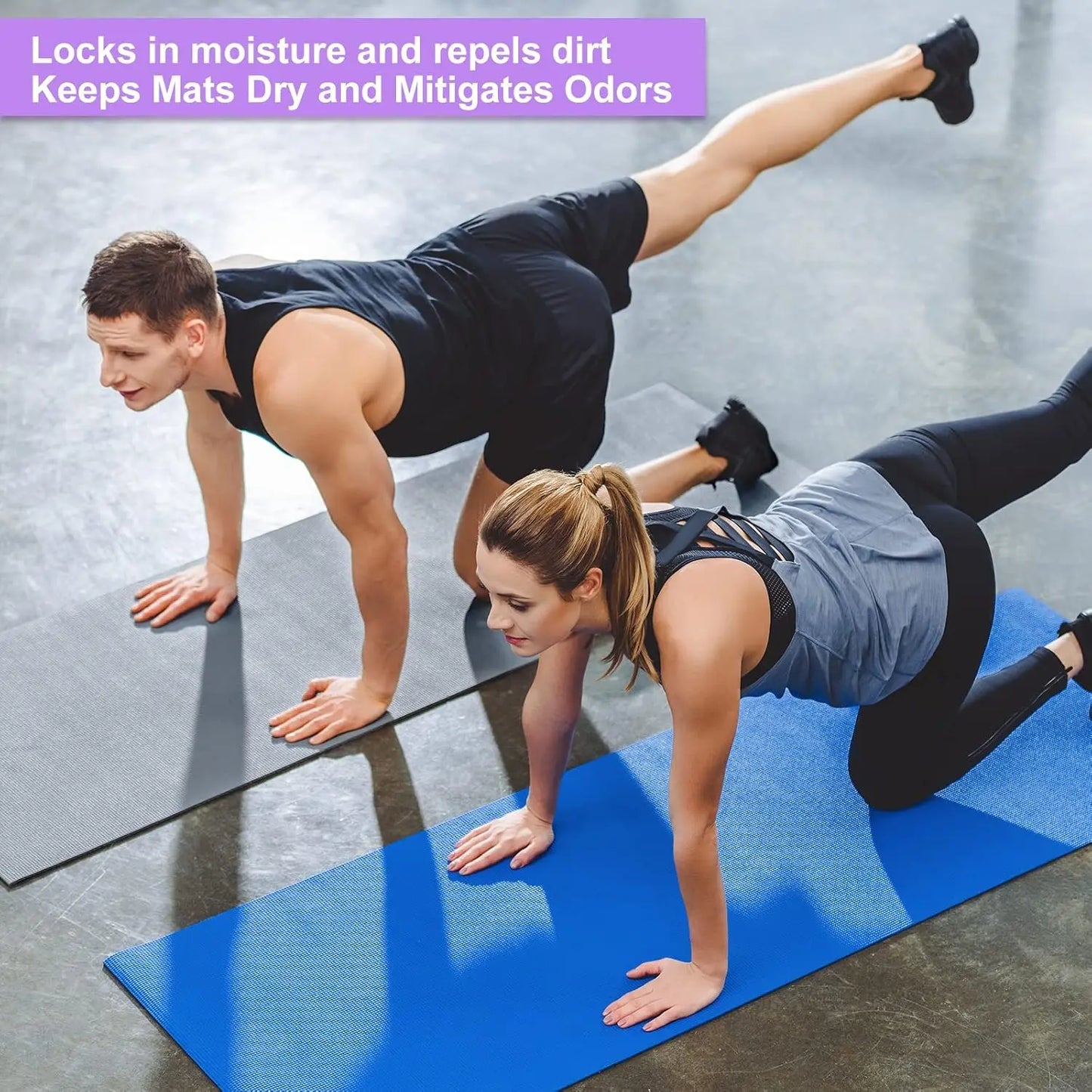 3 mm Thin Yoga Mats Lightweight PVC Exercise Mats Non Slip Workout Fitness Pads for Yoga Pilates Stretching Classes Gym Home Studio, Easy to Clean