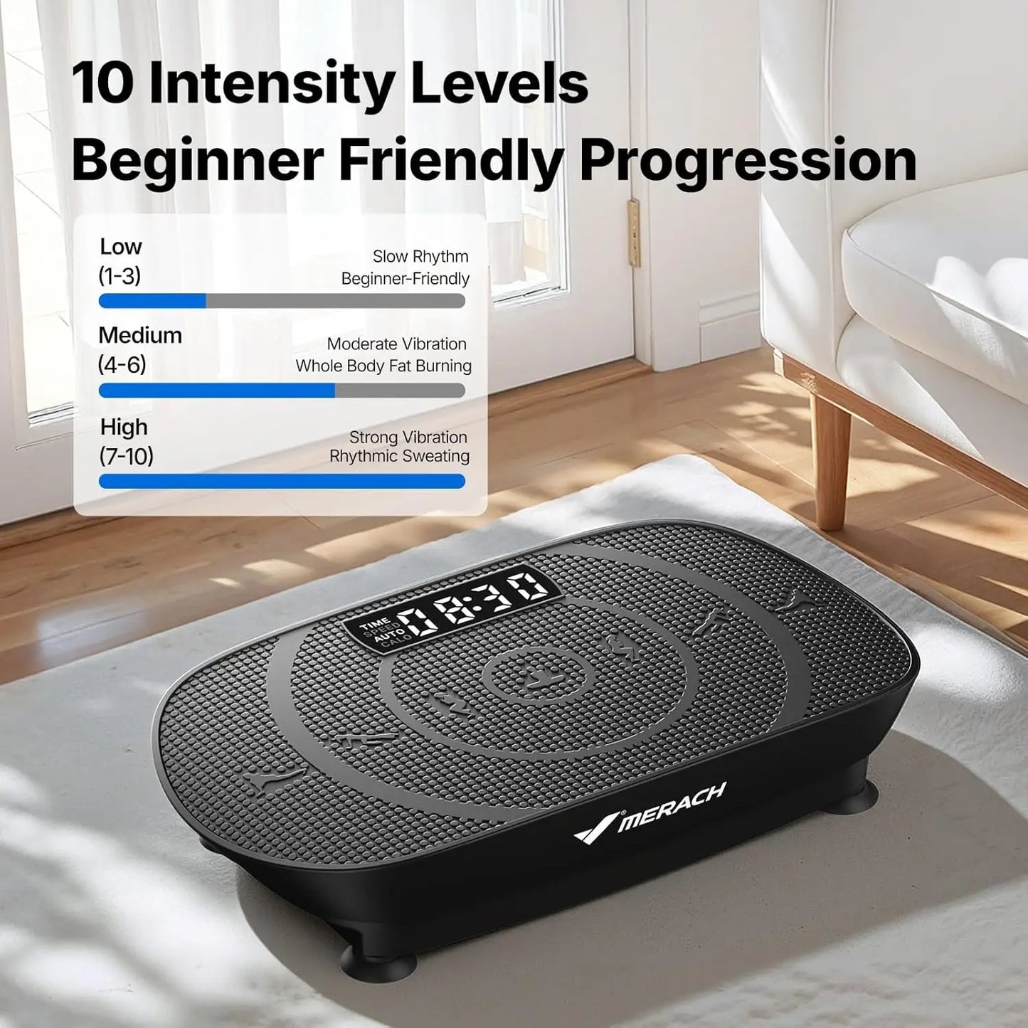 Curved Vibration Plate Exercise Machine With LED Calorie Display