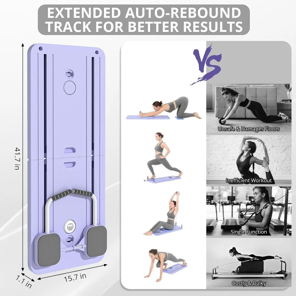 Multi-Purpose Foldable Pilates Reformer Board for Home, 5-in-1 Sliding Board
