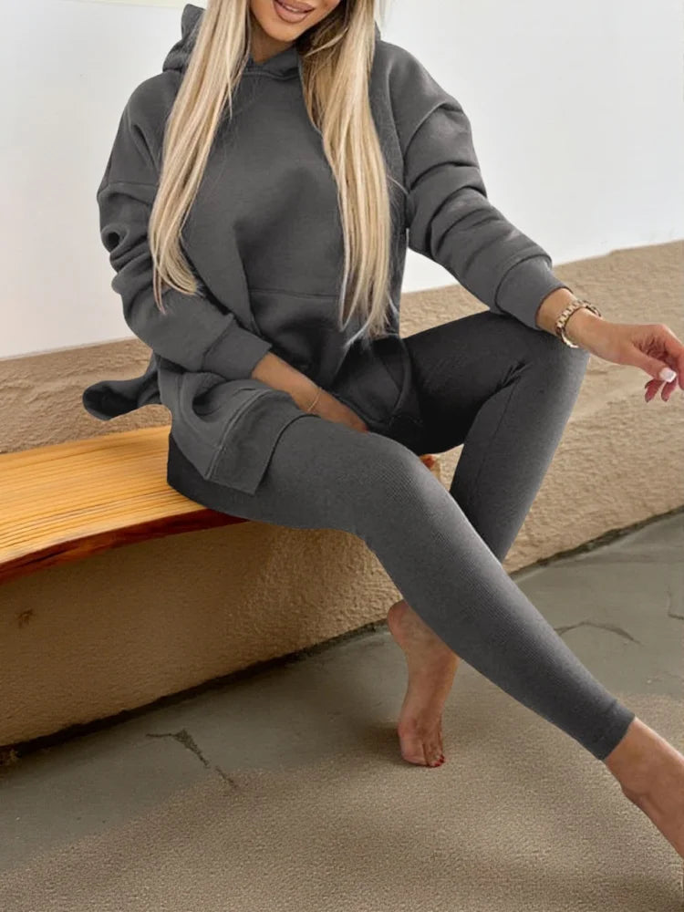 Women's Hooded Top and Leggings Two Piece Jogging Outfit