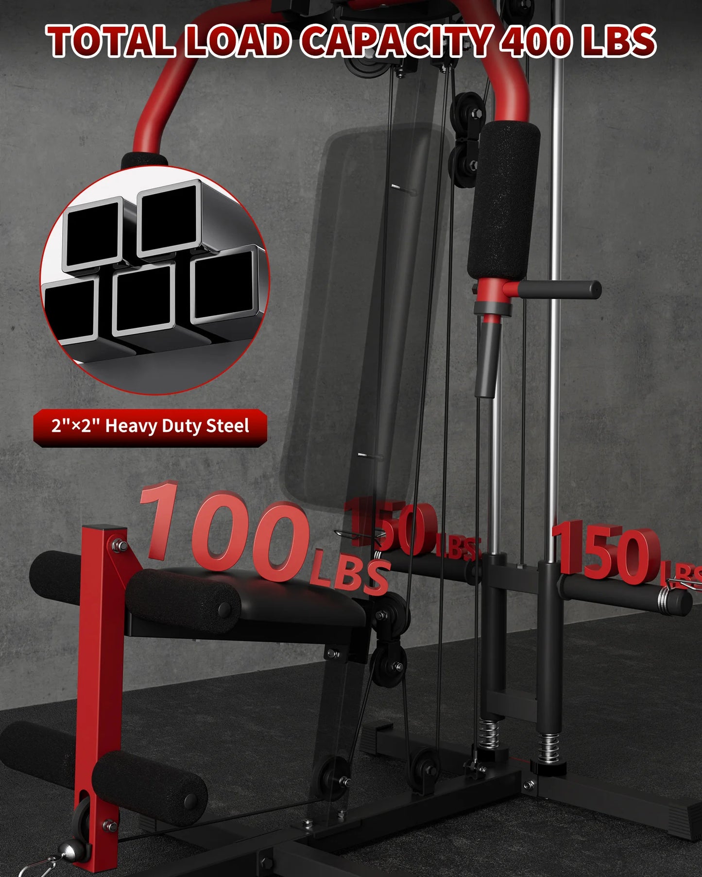 5-In-1 Multifunctional Home Gym Equipment: Full Body Workout Machine with Lat Pulldown, Chest Press, Leg Extension & Seated Row