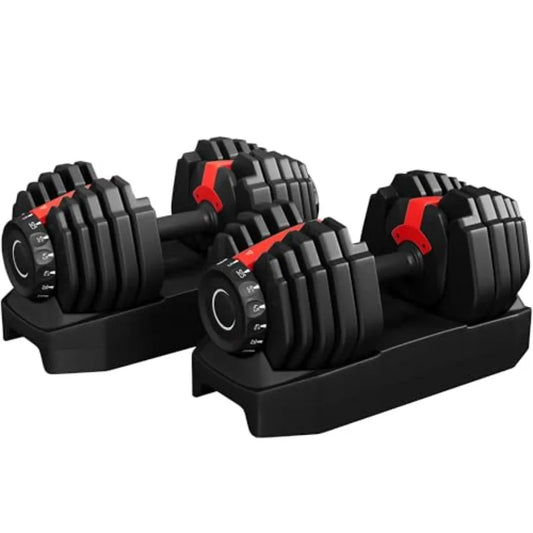 SHXI Adjustable Dumbbell Set 28/40/52.5/90 LBS Fast Adjust With Tray