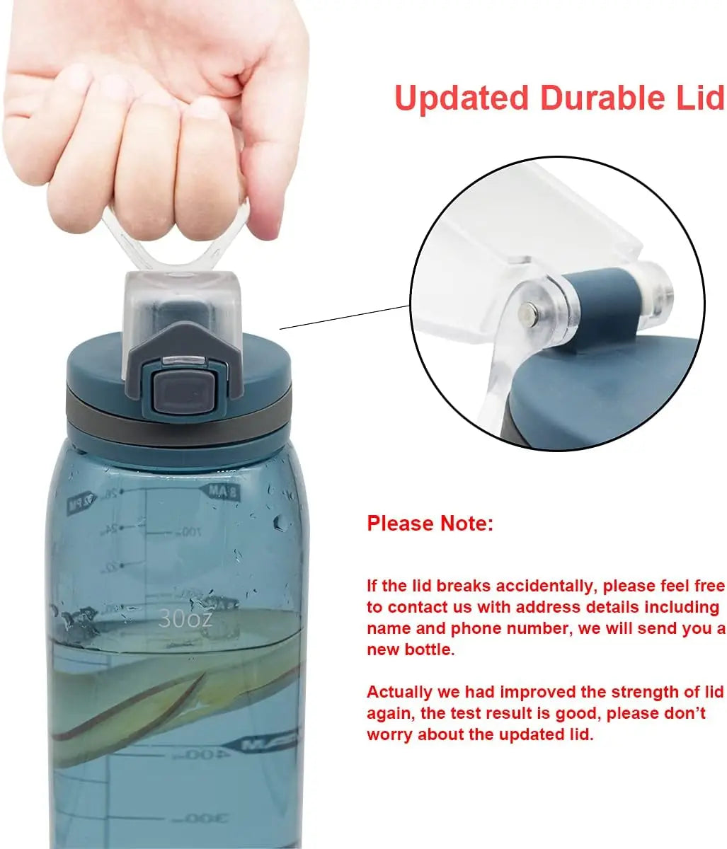 Durable Water Bottle With Time Marker For Gym And Travel