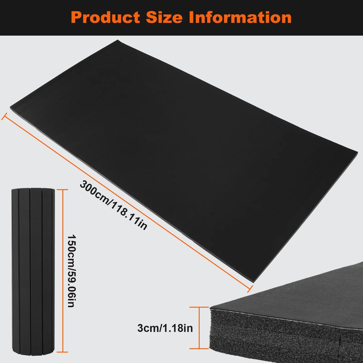 Flexi Roll Design Judo Mat 118.11x59.06x1.18inch Folding Gymnastics Mat with Non-Slip Surface for Home Yoga Pilates Martial Art