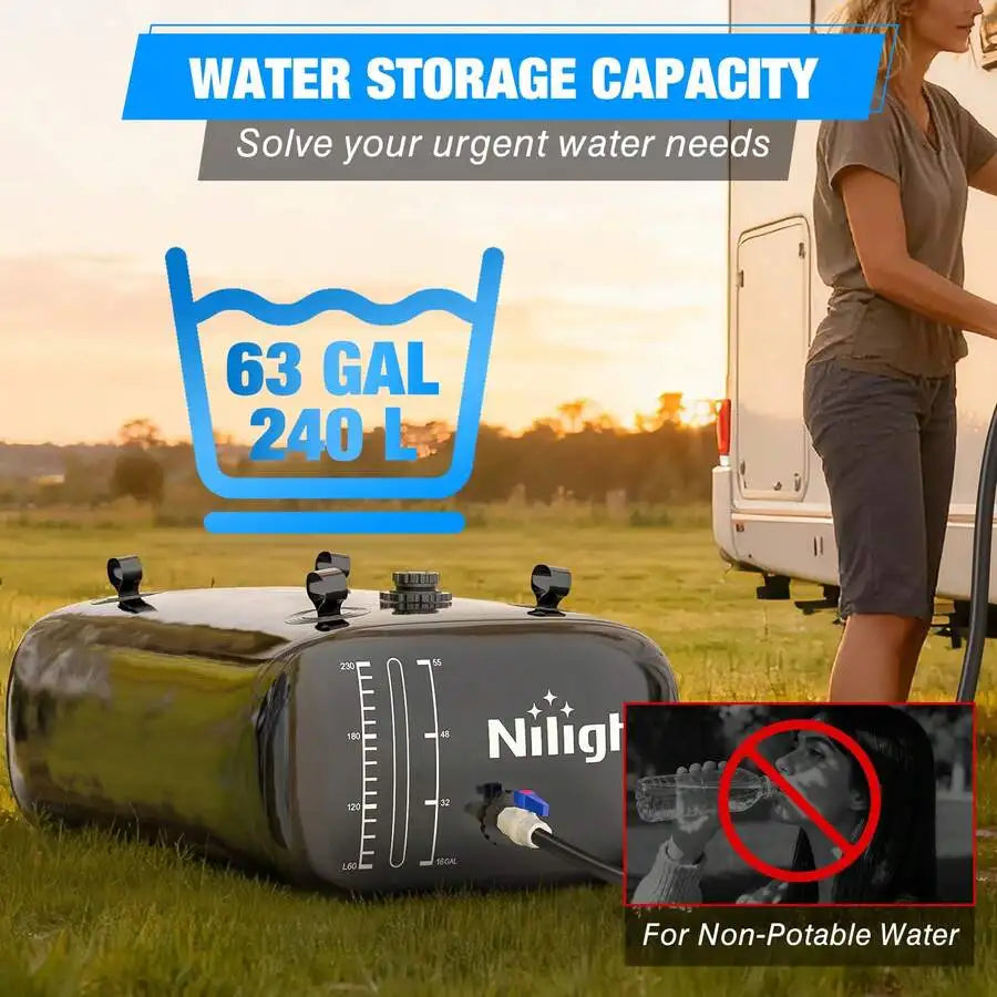 Nilight Foldable Potable Water Storage Bladder Tank for RV Camping