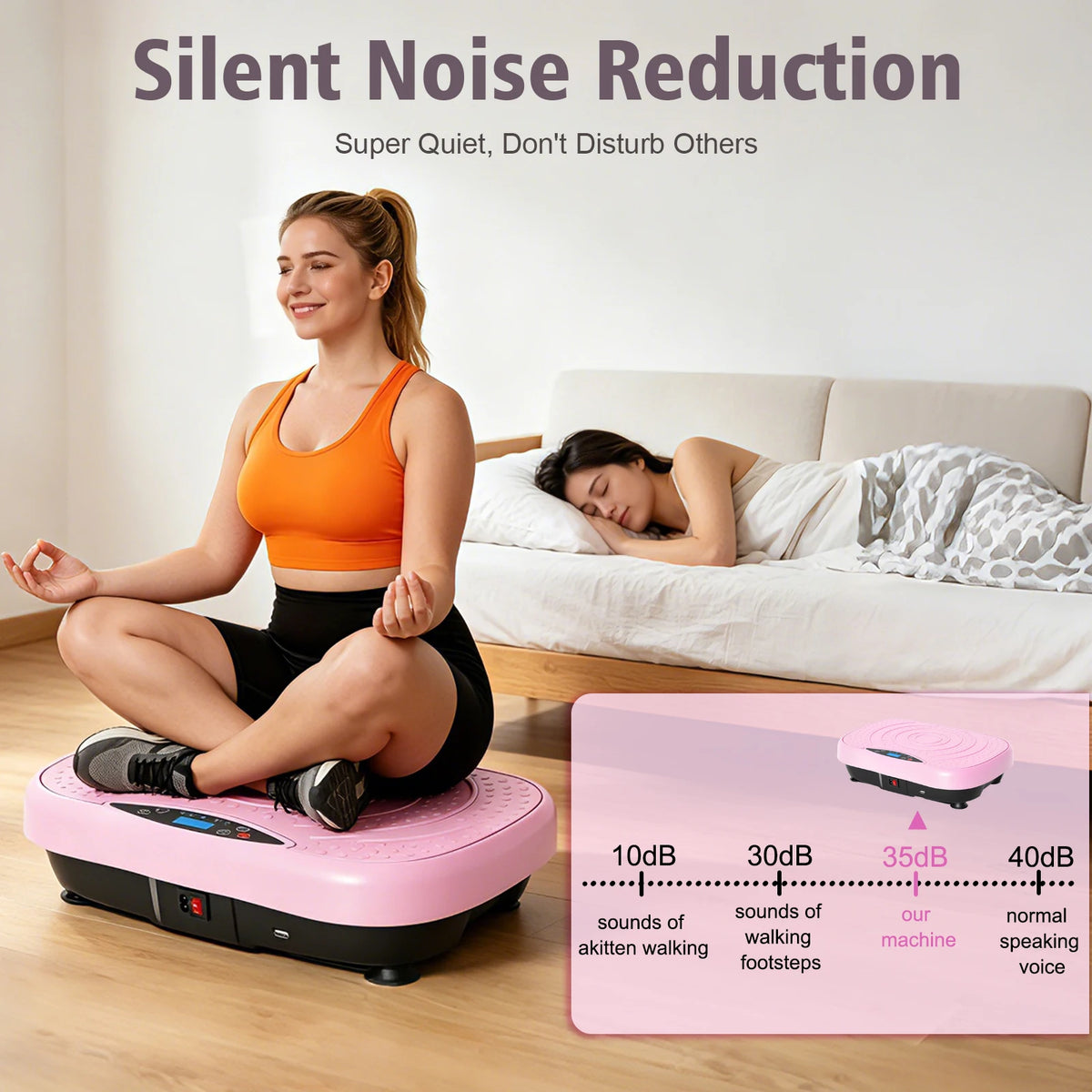 Portable Vibration Plate With Resistance Bands for Full Body Workout
