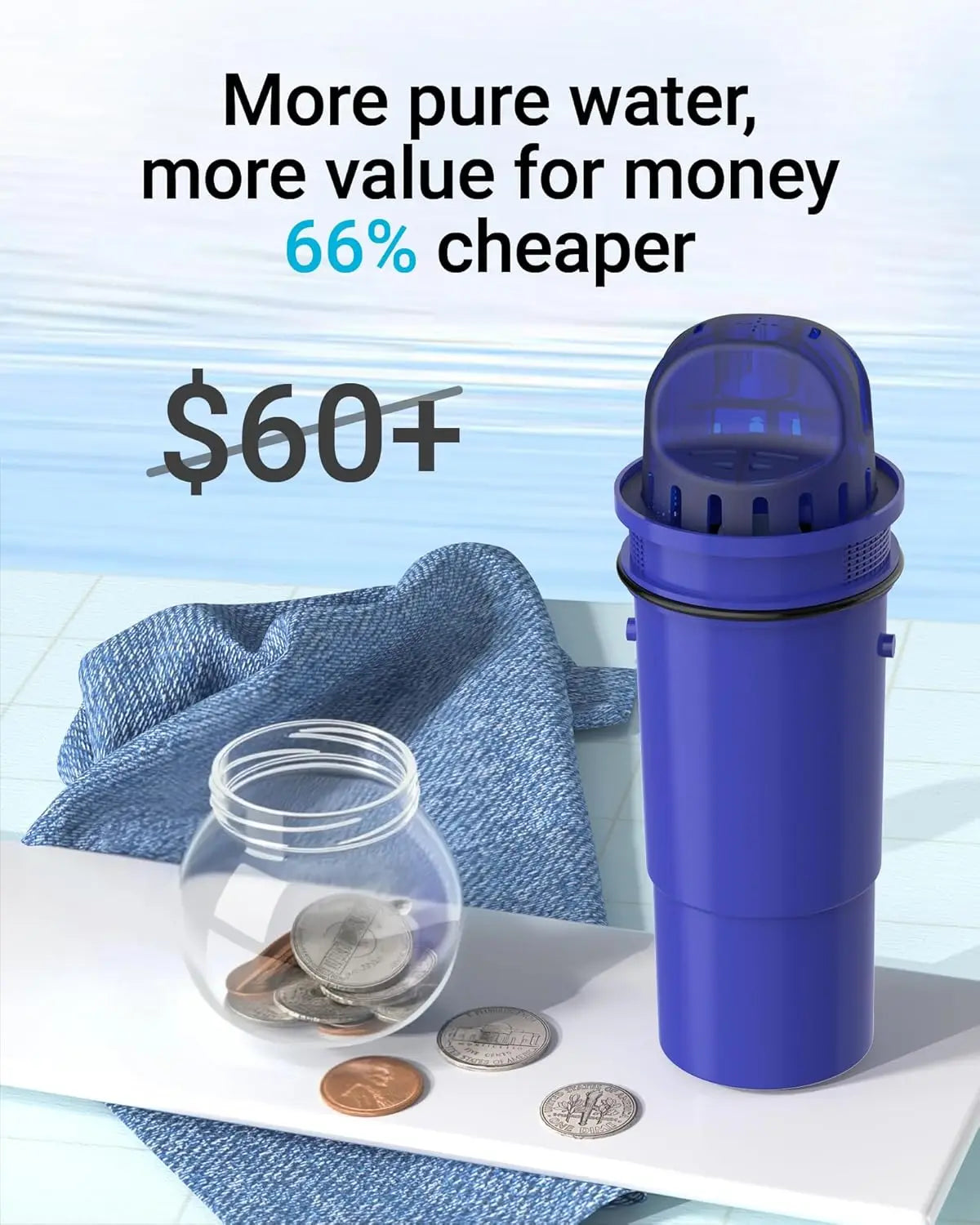 Aqua Crest CF10A Water Filter Pur NSF Certified 4 Pack
