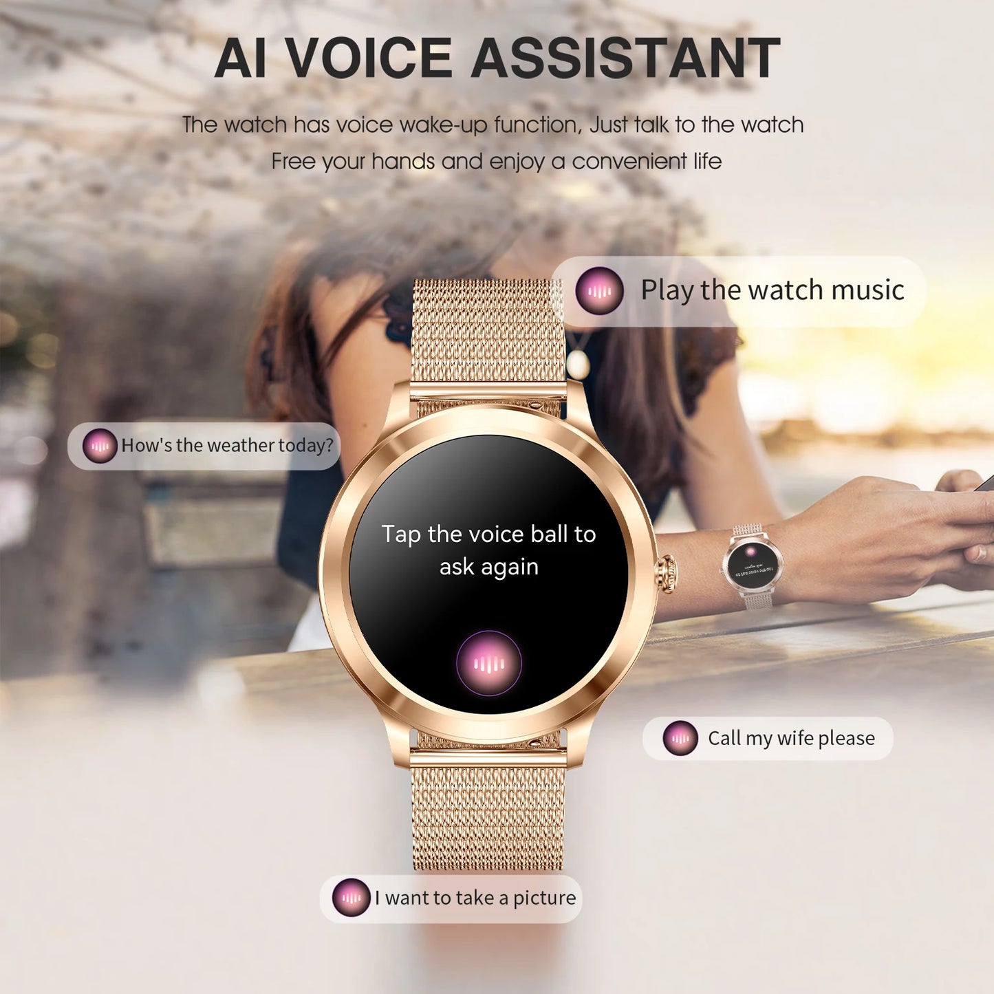 INNOFOVO Touchscreen Smartwatch With Long Battery And Wireless Alerts