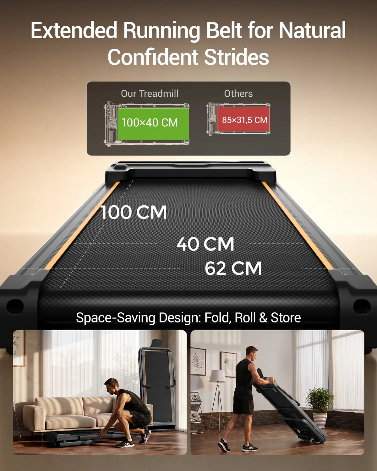 UMAY Electric Folding Treadmill With LED Display For Home