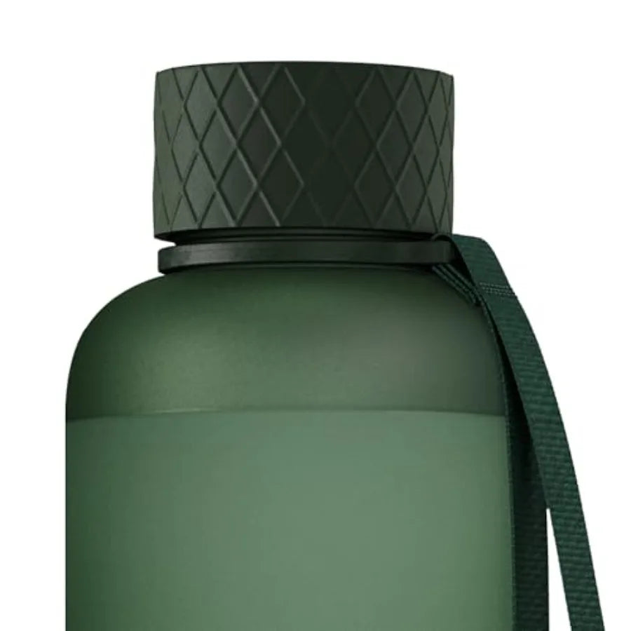 Large Water Bottle [Lightweight and Shatterproof] Fits Backpack and Cupholder for Travel, Sports, School - Black water bottle n