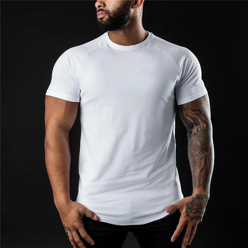 Plain Gym T Shirt Women Cotton Short Sleeve O Neck Slim Fit