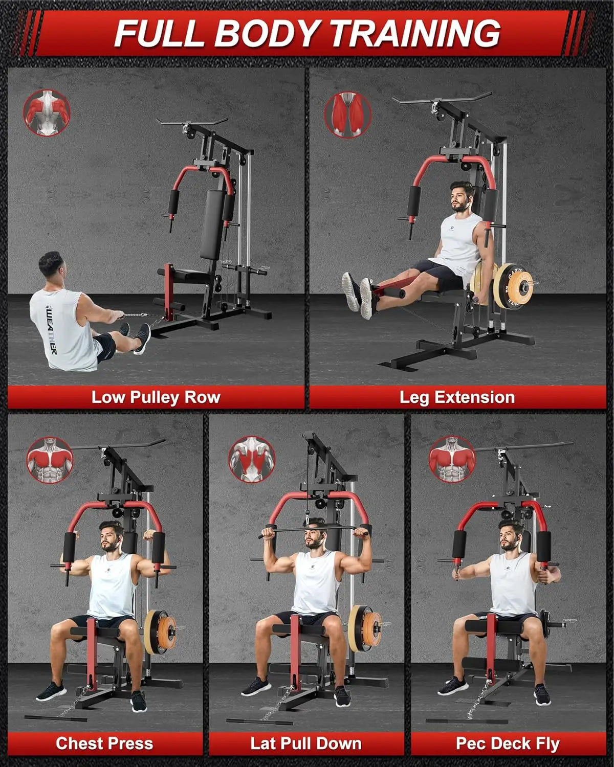 HiMISS All In One Home Gym Machine Full Body Strength