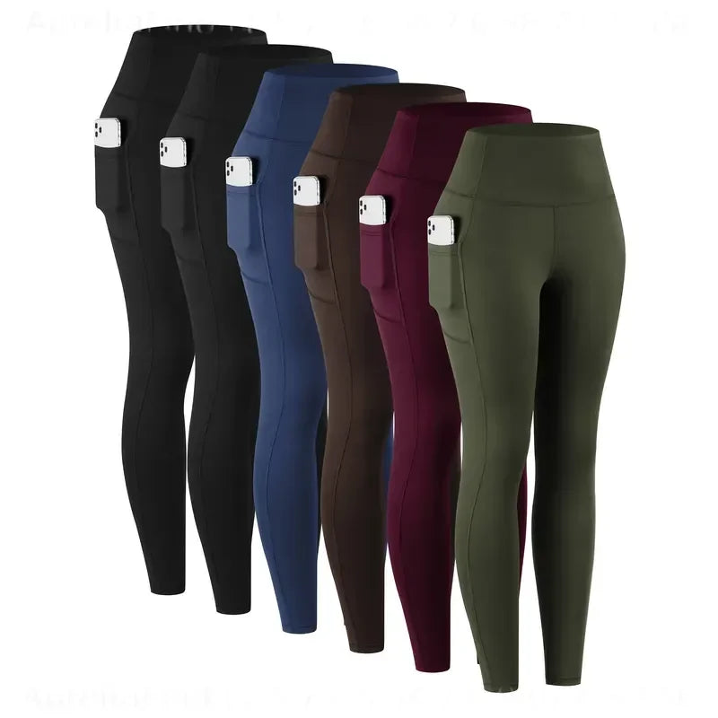 Womens High Waist Pocket Leggings for Yoga Workout and Fitness