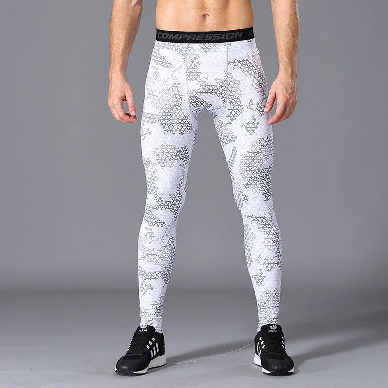 Camouflage Running Leggings For Men Quick Dry Compression Tights