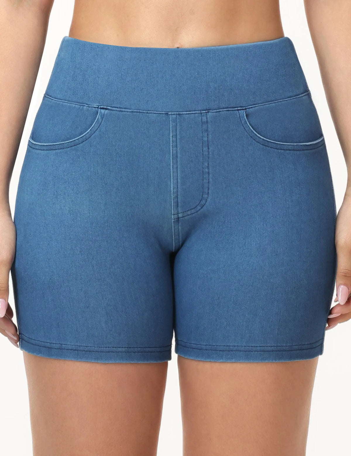 THE GYM PEOPLE Women's High Waisted Denim Shorts With Pockets