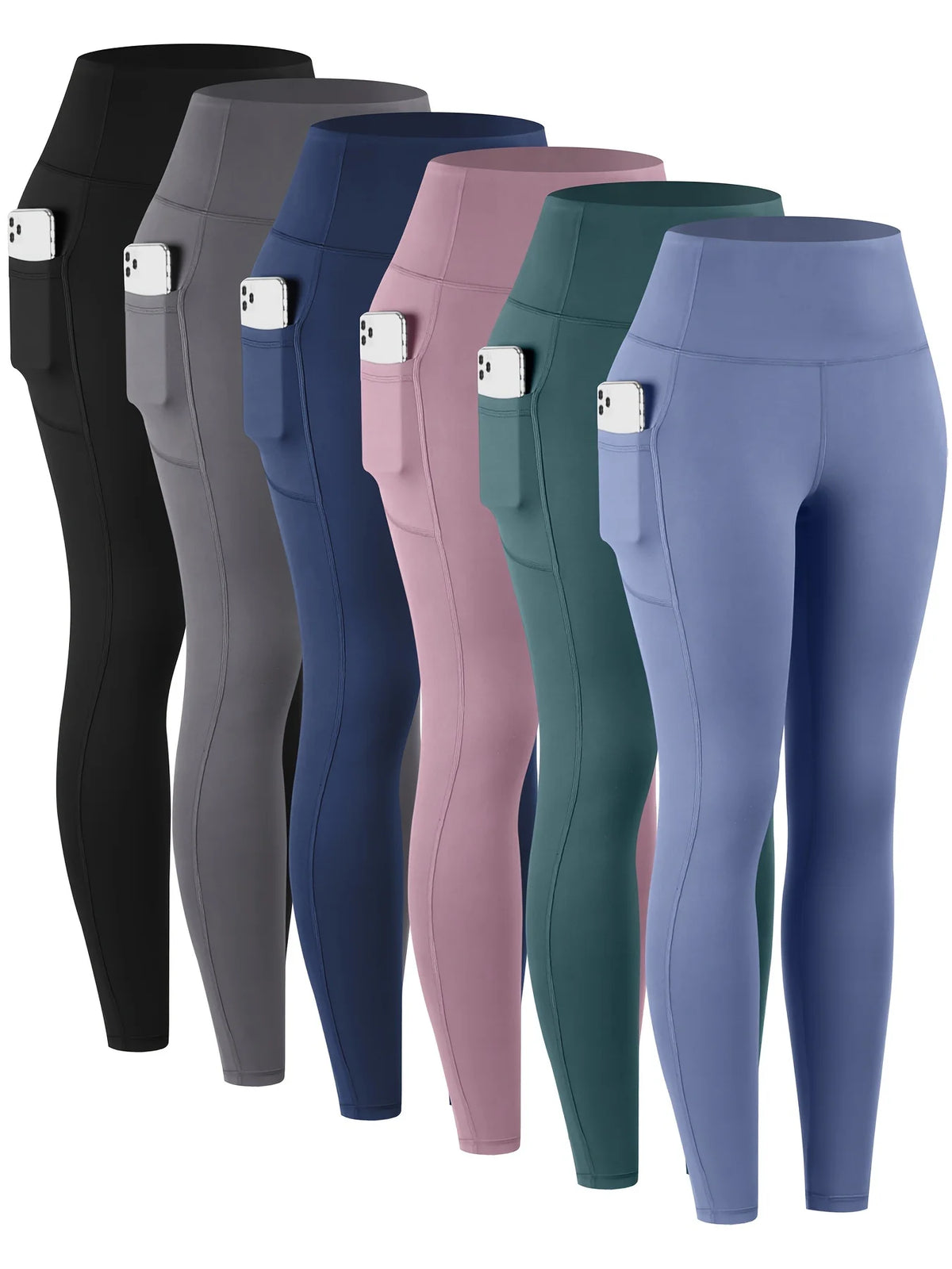 Womens High Waist Pocket Leggings for Yoga Workout and Fitness