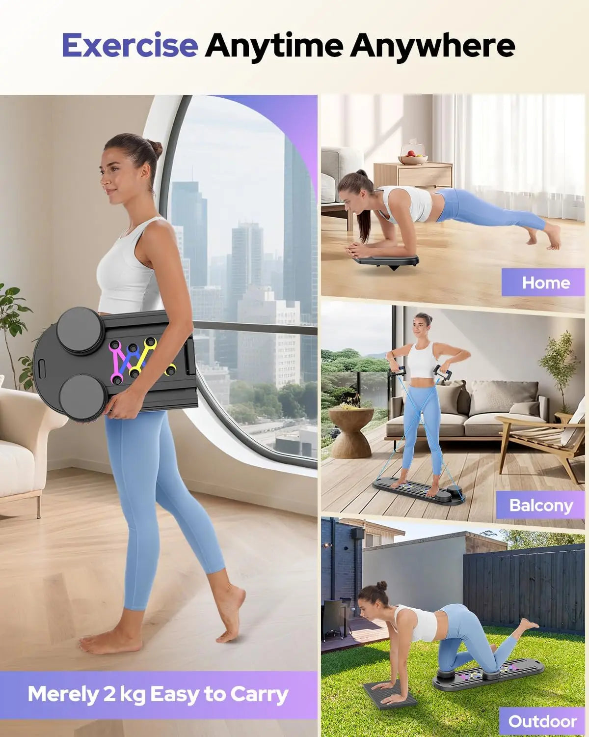 Foldable Pilates Reformer 7 In 1 Ab Core Trainer Portable