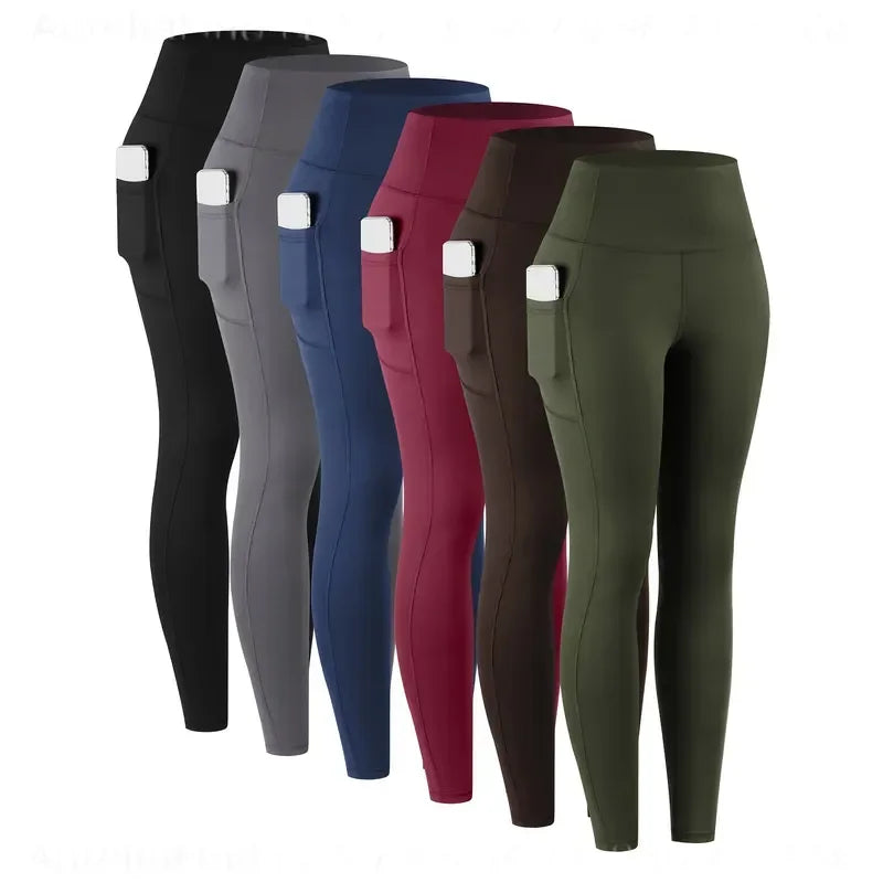 Womens High Waist Pocket Leggings for Yoga Workout and Fitness