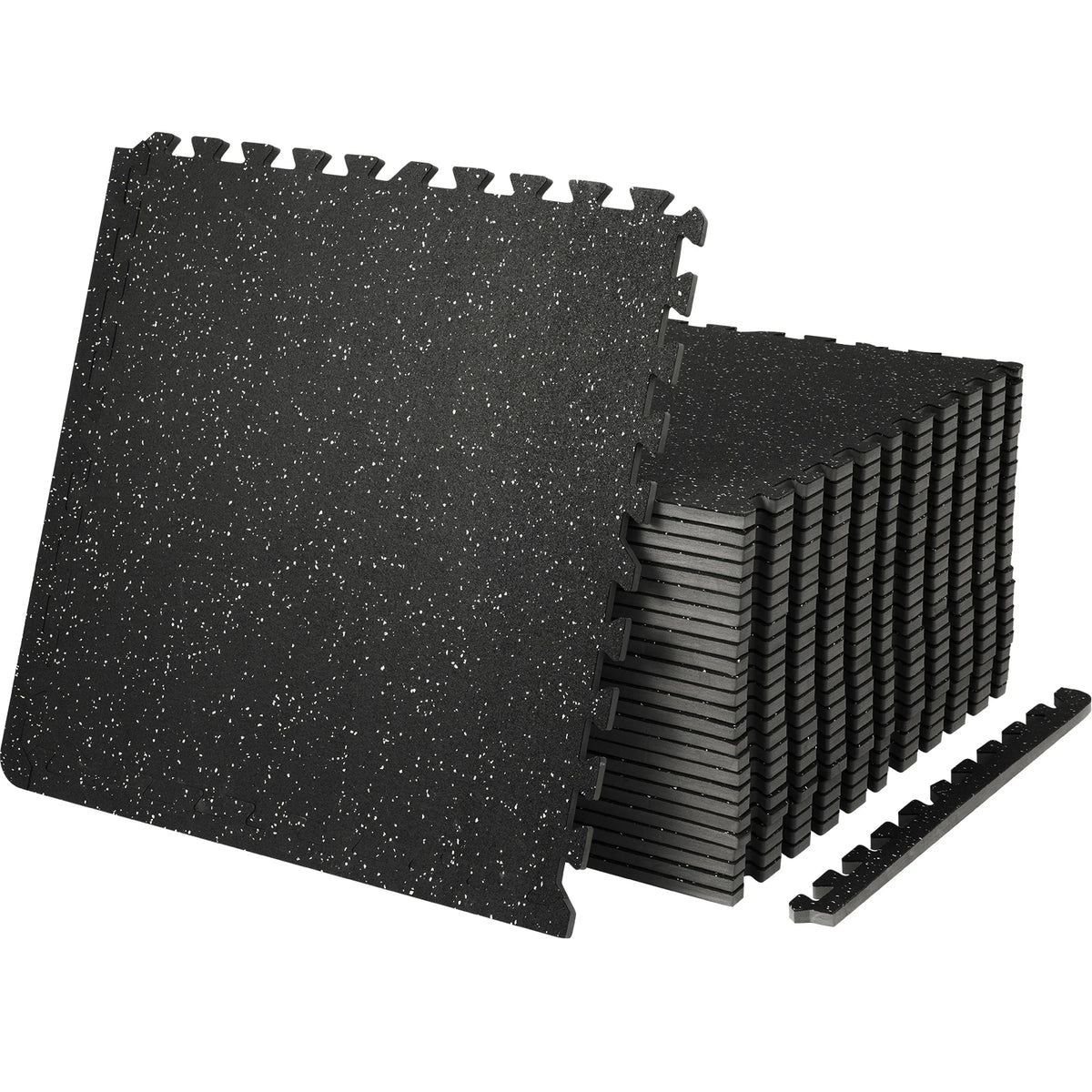 SucceBuy Interlocking Gym Floor Mats with EVA Foam Rubber Top