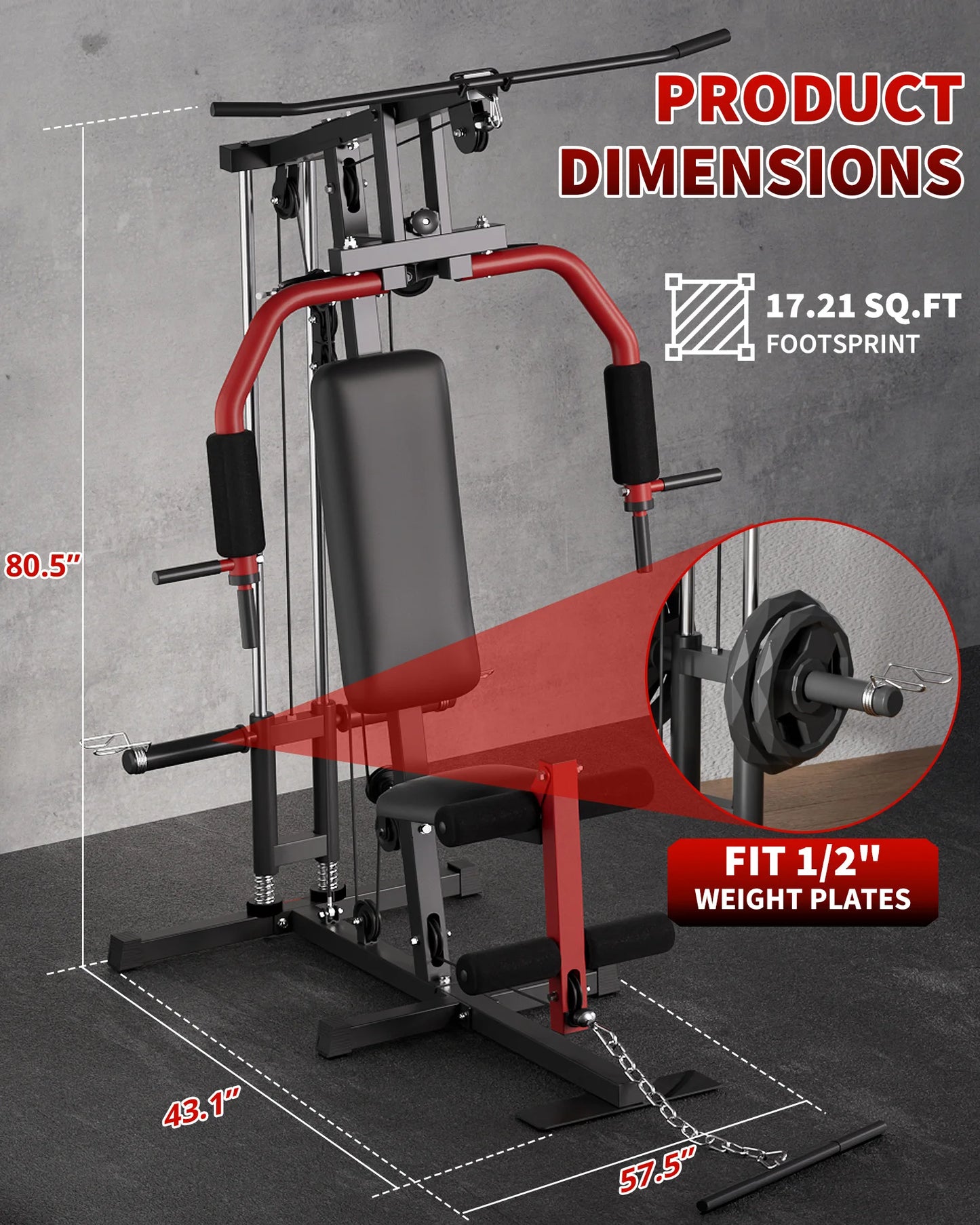 5-In-1 Multifunctional Home Gym Equipment: Full Body Workout Machine with Lat Pulldown, Chest Press, Leg Extension & Seated Row
