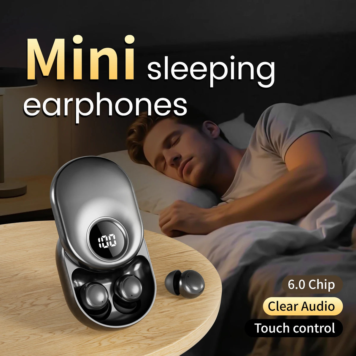 Shuke Sleep Earbuds Wireless Bluetooth Noise Canceling Headphones