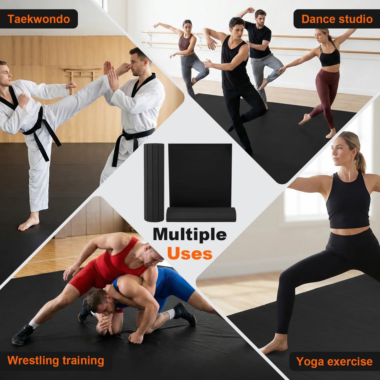 Flexi Roll Design Judo Mat 118.11x59.06x1.18inch Folding Gymnastics Mat with Non-Slip Surface for Home Yoga Pilates Martial Art