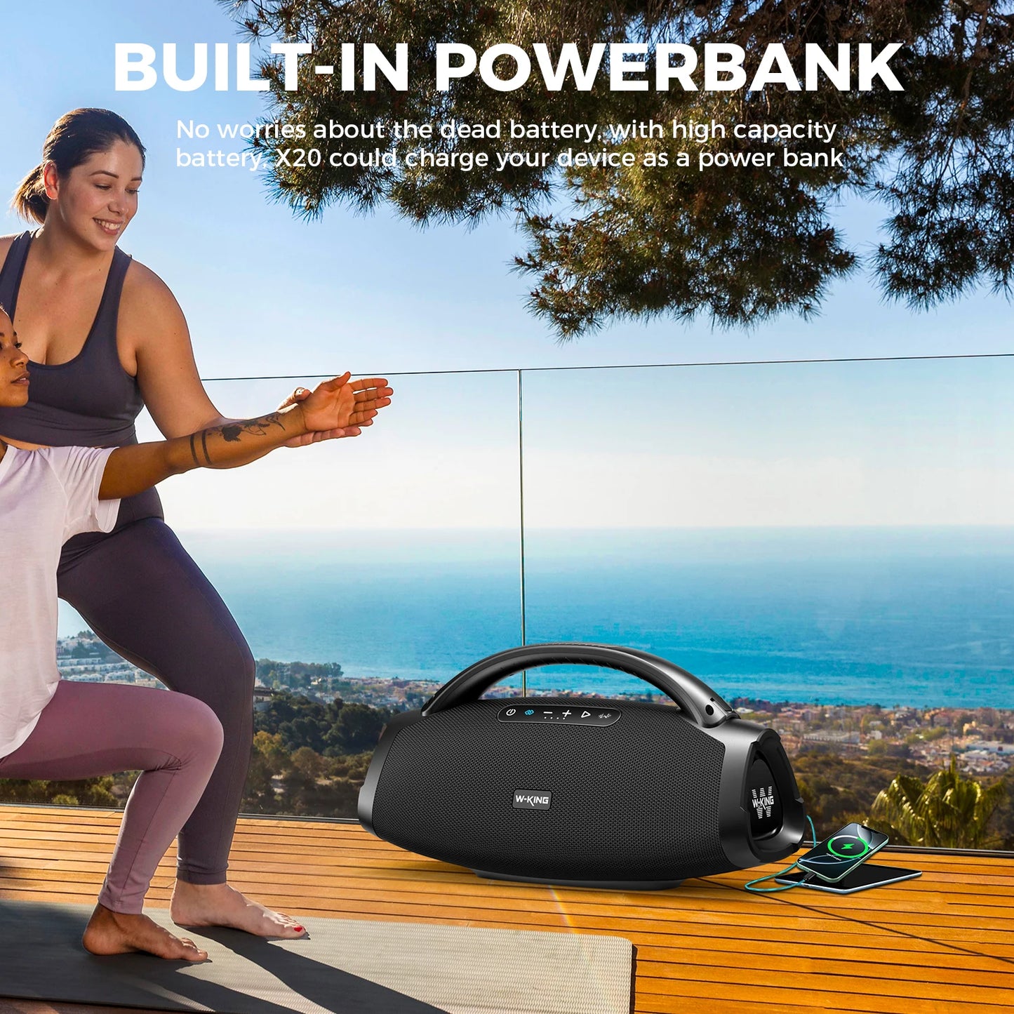 W-King X20 200W Portable Bluetooth Speaker IPX7 Waterproof