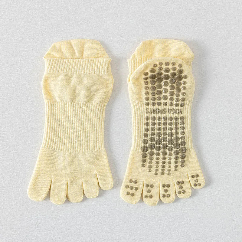 Full Toe Yoga Socks Women Non Slip Five Toes Pilates