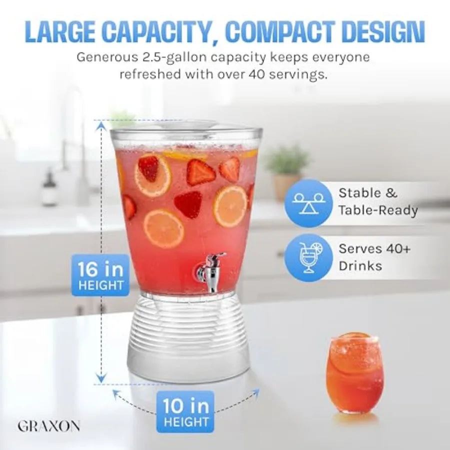 Reusable Plastic Drink Dispenser For Kitchen And Parties