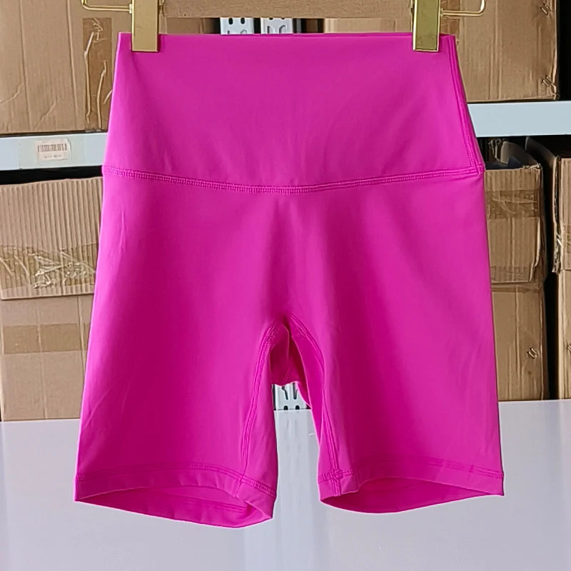 SDFHSFH Women's High Waist Yoga Shorts Nylon Elastane