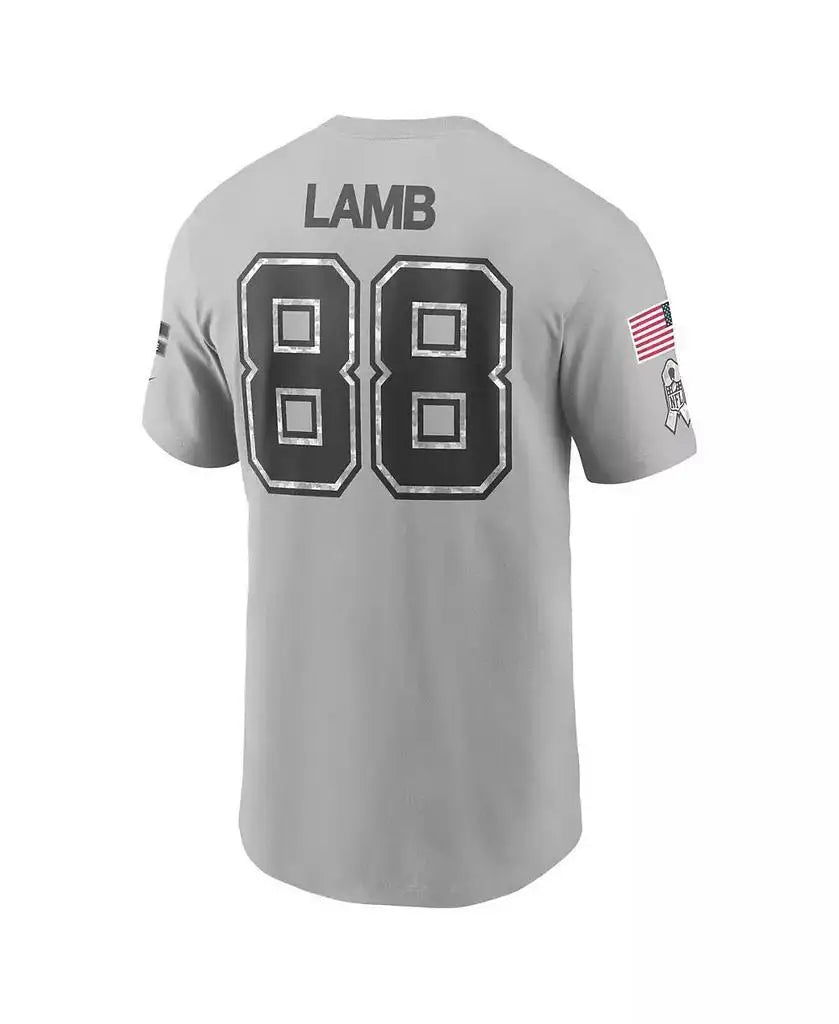 Nike | Men's CeeDee Lamb Gray Dallas Cowboys 2024 Salute To Service Name Number T-Shirt