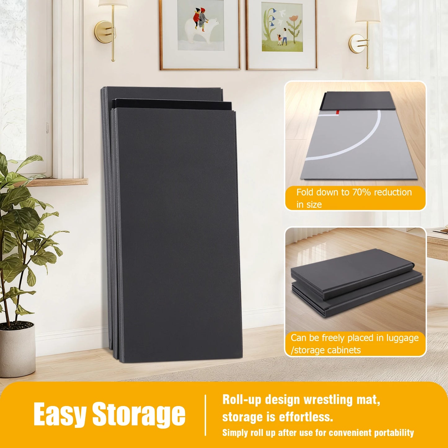 MOJOYCE Roll Up Wrestling Mat Anti Slip For Grappling And Judo