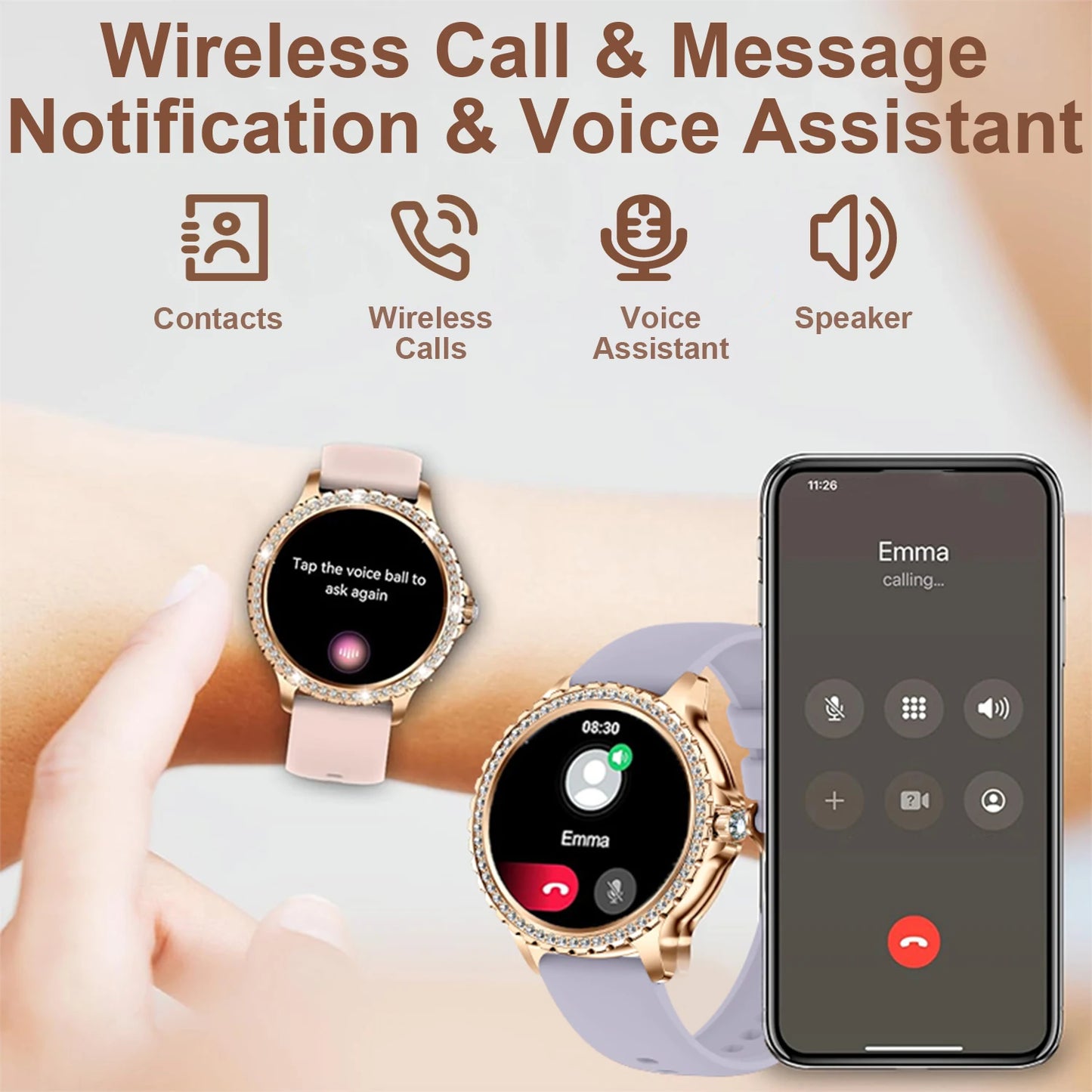 INNOFOVO Women Smart Watch With Wireless Calls And Music